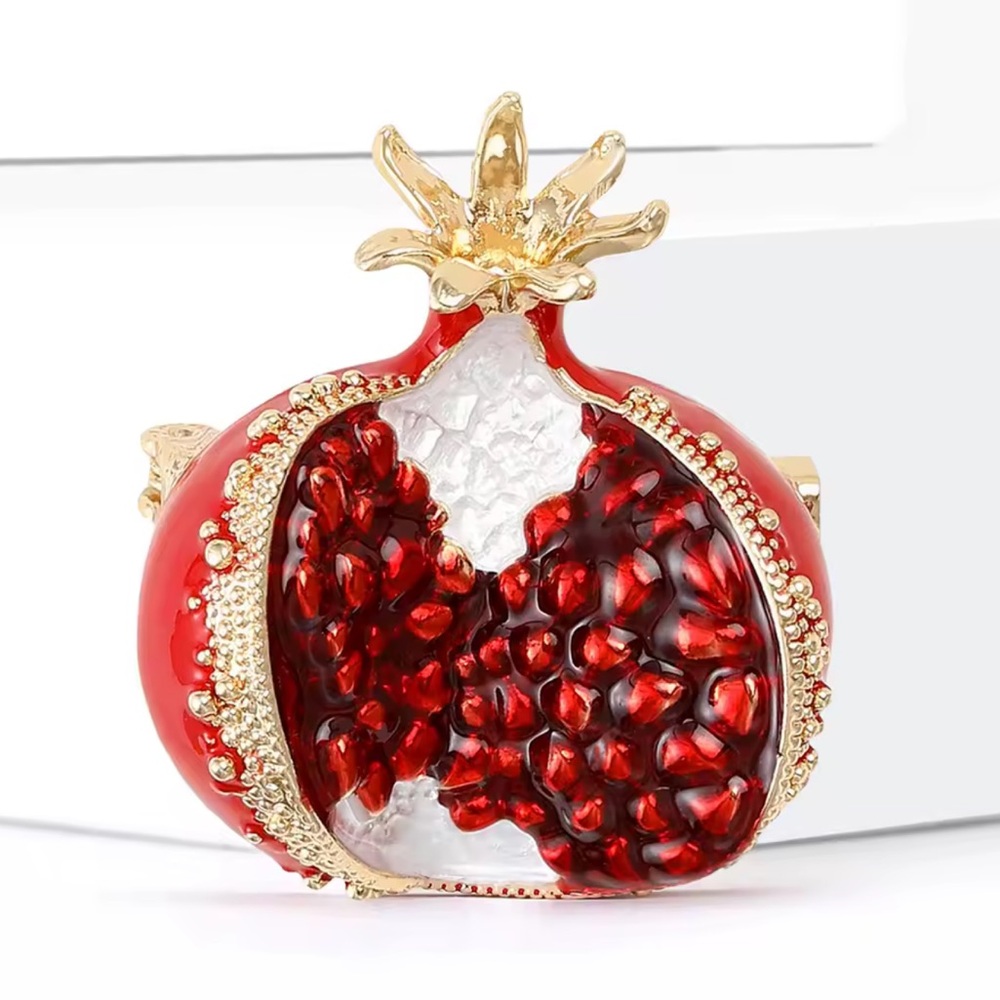 Classic Rhinestone Pomegranate Brooch